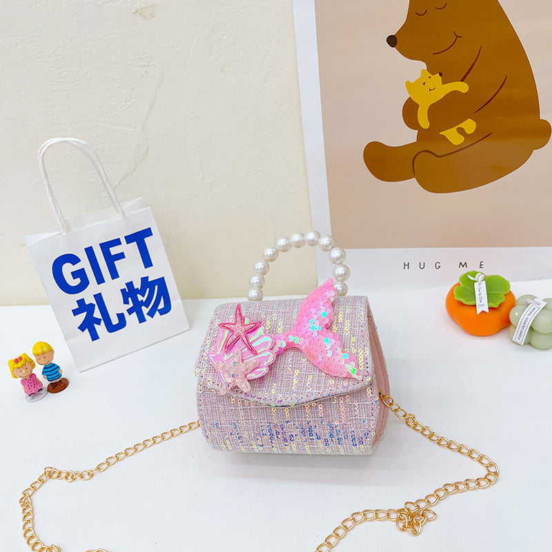 Wholesale Cotton Kids Pearl Sequin Tote Bag